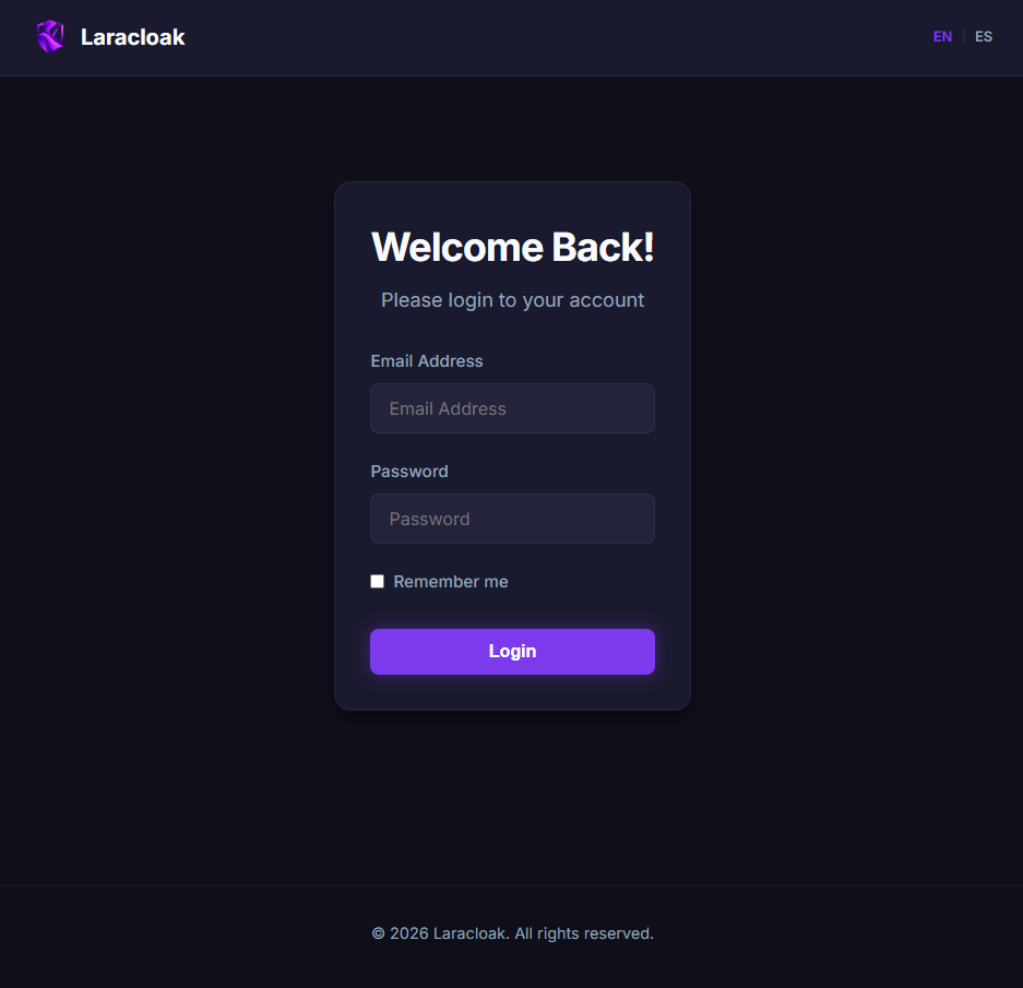 Placeholder: Login screen screenshot